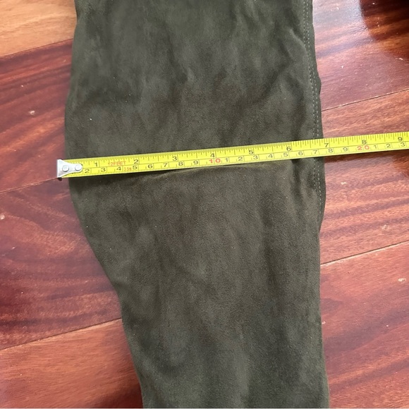 Olive Green Over The Knee Boots High Heeled Size 10 | Faux Suede Olivia Jaymes - Picture 13 of 16